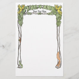 Papelaria Art Nouveau Nature Themed Stationery - Watercolor