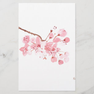 Papelaria arte da flor de cerejeira