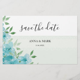 Papelaria Arte de Aquarela Azul Elegante