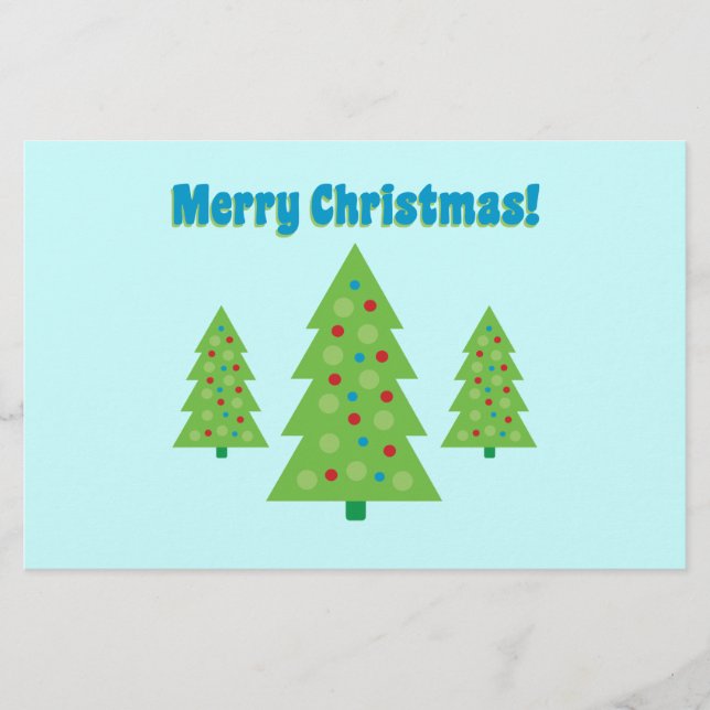 Papelaria Arte de Árvore de Natal Moderna (Frente)