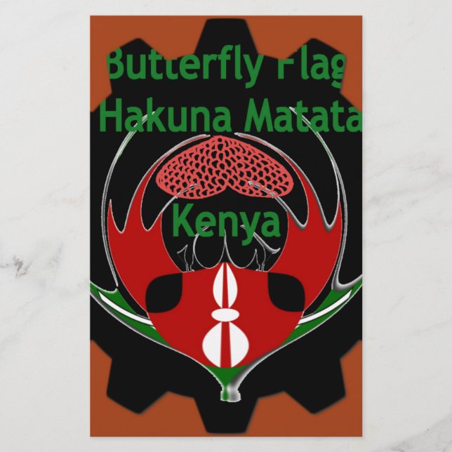 Papelaria Arte de Bandeira do Quênia - Hakuna Matata Patriót (Frente)