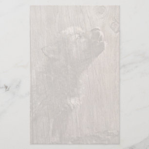 Papelaria Arte de Pup de Lobo de Madeira
