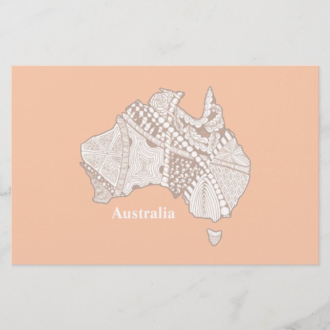 Papelaria Arte do Mapa do Souvenir na Austrália (Frente)