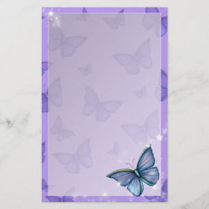 Papelaria Arte Fantasia Borboleta Azul Violeta