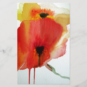 Papelaria Arte floral moderna do watercolour vermelho das