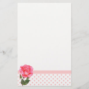 Papelaria Arte Floral Rosa Rosa Personalizada