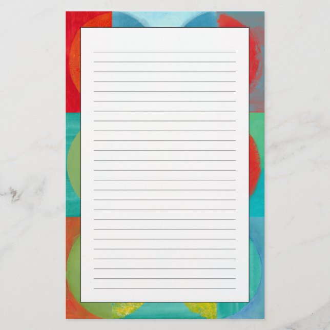 Papelaria Arte Pop brilhante com Círculos e Quadrados (Frente)