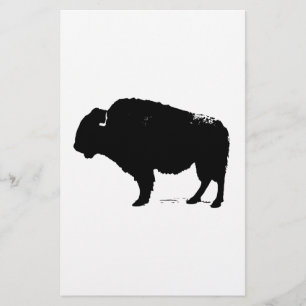 Papelaria Arte Pop em Preto e Branco Búfalo Bisonho