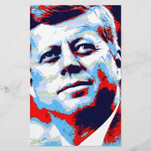 Papelaria Arte Pop JFK John F. Kennedy Vermelho Azul
