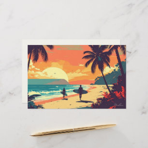 Papelaria Arte tropical aloha em branco