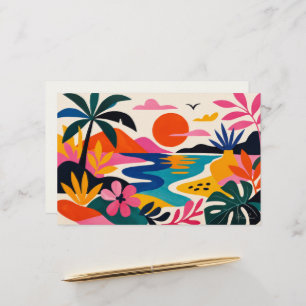 Papelaria Arte tropical aloha havaí em branco