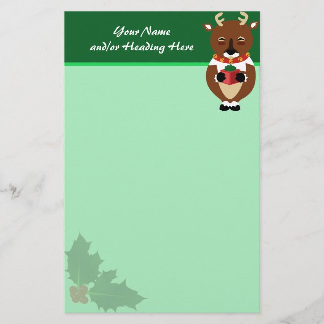 Papelaria Artigo para Reindeers Feliz (Frente)