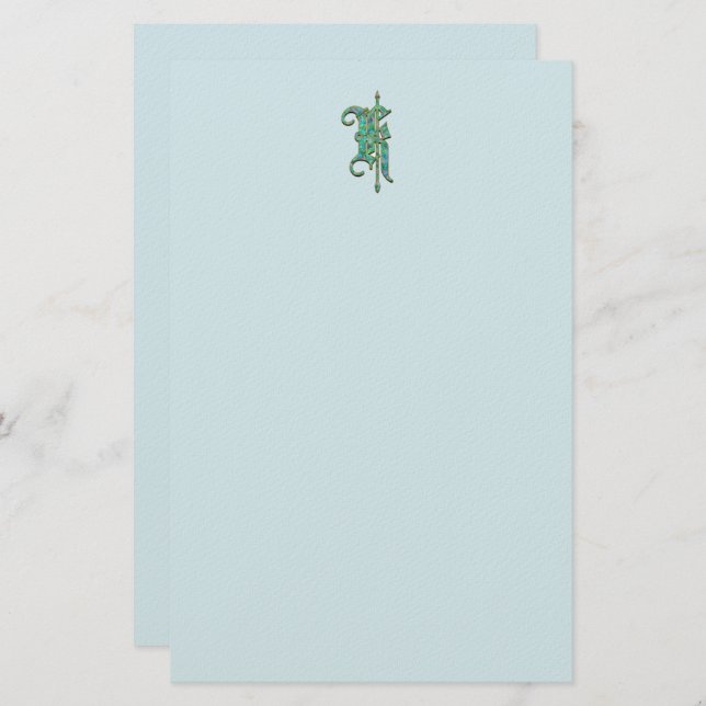 Papelaria Artisan Monograma K Green Garden Felicie Stationer (Frente/Verso)