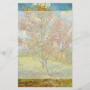 Papelaria Árvore cor-de-rosa no Flor por Vincent van Gogh