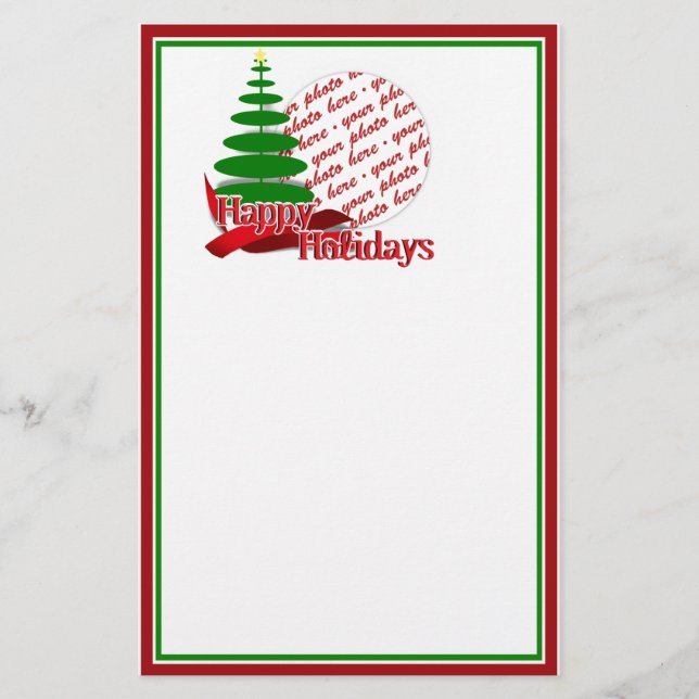 Papelaria Árvore de Natal com Quadro de Fotos do Friso Verme (Frente)