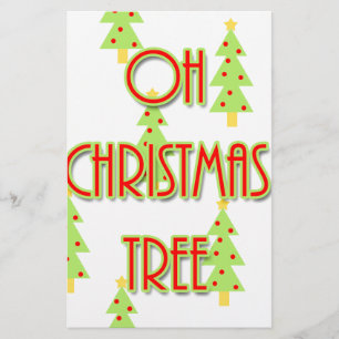 Papelaria árvore de natal moderno de meados do século verde