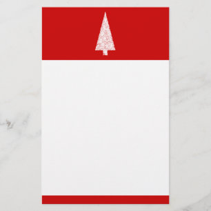 Papelaria Árvore do White Christmas. No vermelho. Moderno