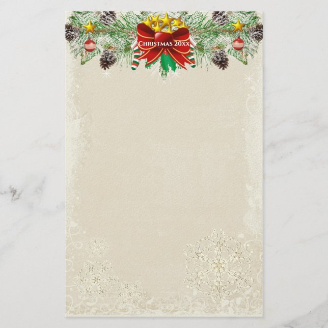 Papelaria Árvore Vermelha de Natal Stars Snowflake Garland (Frente)