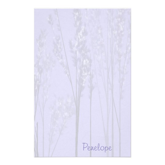 Papelaria Árvores de florescência da lavanda bonito com nome