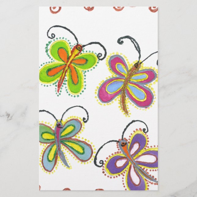 Papelaria Asas Whimsical: design de Asas Butterfly Estontean (Frente)