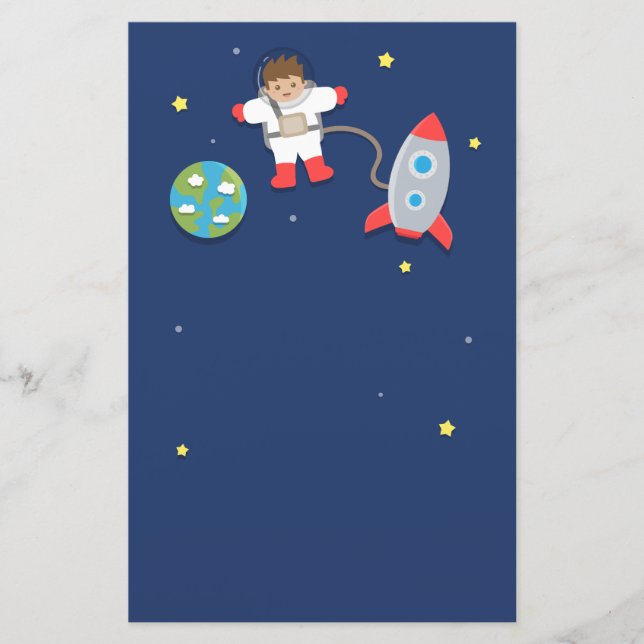 Papelaria Astronauta, navio de Rocket, o espaço, para (Frente)