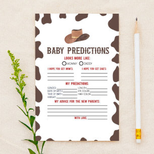 Papelaria Atividade de Previsões para Chá de Bebê Cowboy Rod