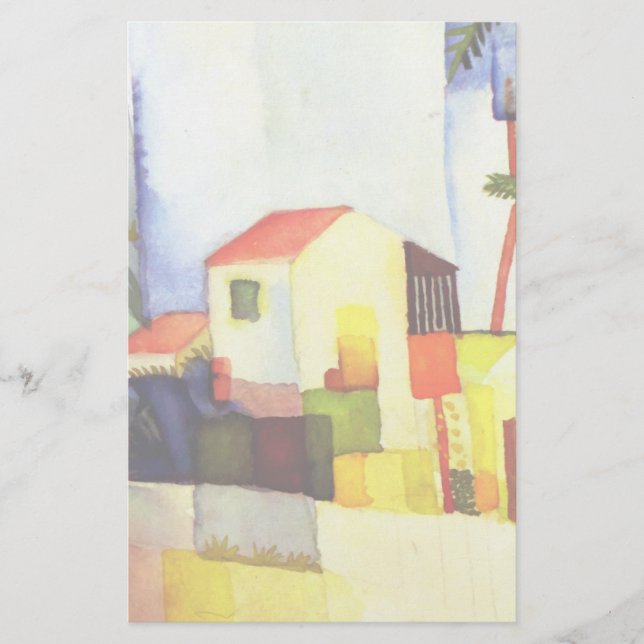 Papelaria August Macke Bright House - Pintura Por Aquarela (Frente)