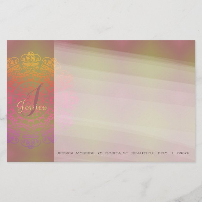 Papelaria Autumn Monogramas Stationery (Frente)