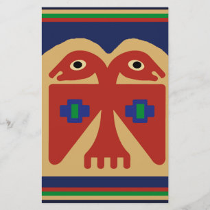 Papelaria Ave Tribal Peruana de Duas Cabeças