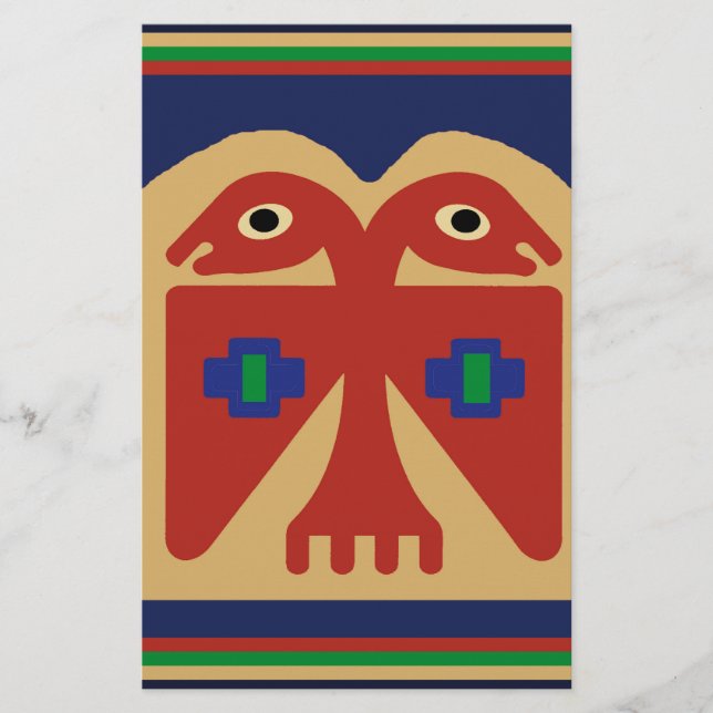 Papelaria Ave Tribal Peruana de Duas Cabeças (Frente)