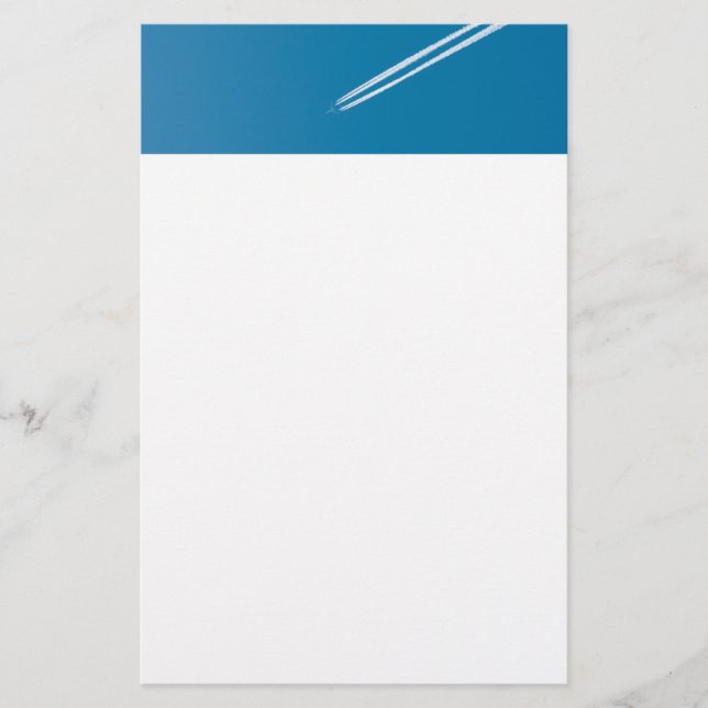 Papelaria Avião voador sobre fundo azul (Frente)