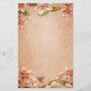 Papelaria Azaleas Vintage Floral rosa no Whiskey Wedding