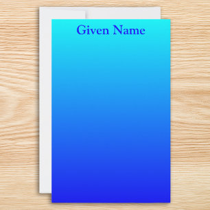Papelaria Azul Aqua Brilhante Ombre Personalizado