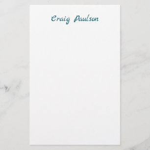 Papelaria Azul Branco Seu Nome Único Especial Minimalista
