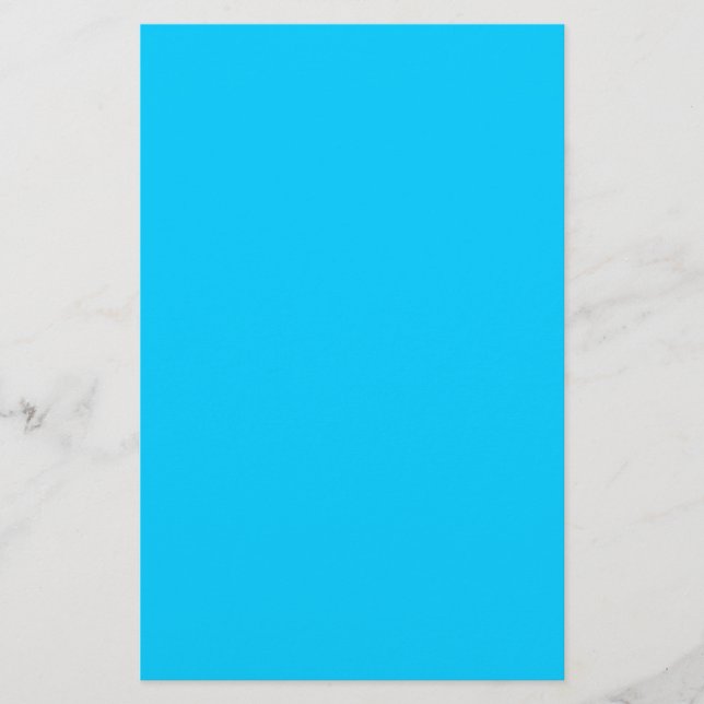 Papelaria Azul Celeste Vibrante Cor Sólida (Frente)