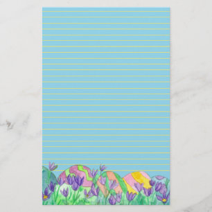 Papelaria Azul dos ovos da páscoa alinhado