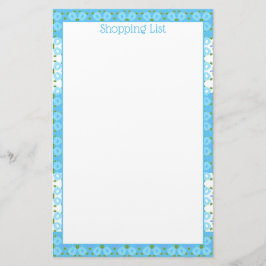 Papelaria Azul e Branco Flores