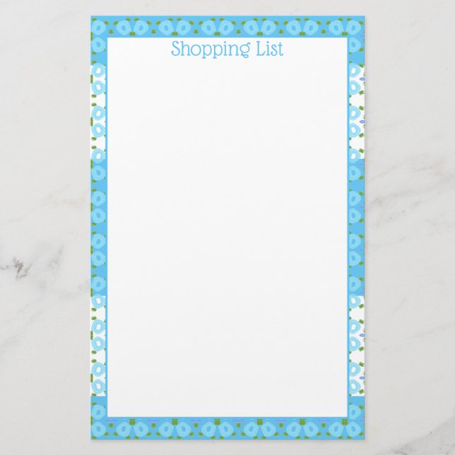 Papelaria Azul e Branco Flores (Frente)