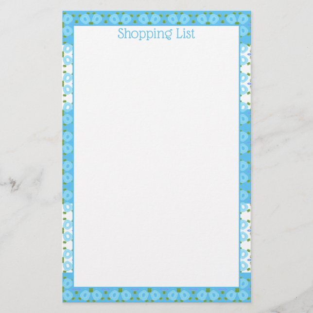 Papelaria Azul e Branco Flores (Frente)