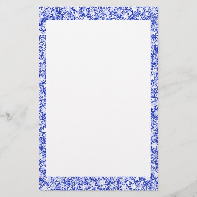 Papelaria Azul e branco Stars cores dos esportes do espírito (Frente)