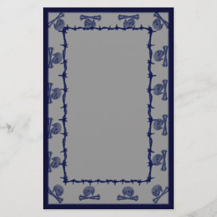 Papelaria azul holandês dos crossbones