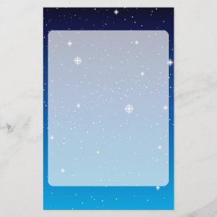 Papelaria Azul profundo céu noturno estrelado