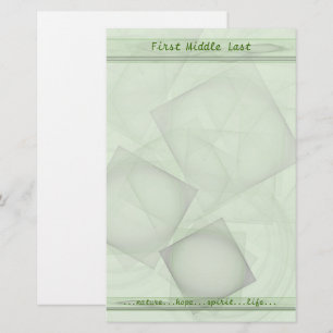 Papelaria Azulejos Geométricos Verdes Personalizados