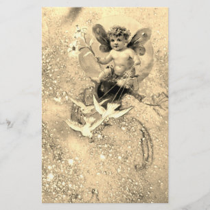 Papelaria BABY FAIRY COM DOVAS EM SPARKLES Sepia