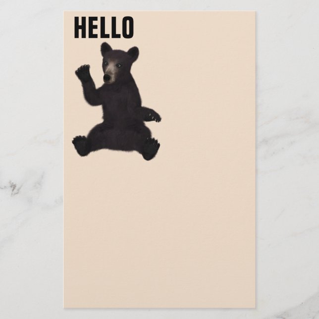 PAPELARIA BABY GRIZZLY BEAR HELLO (Frente)