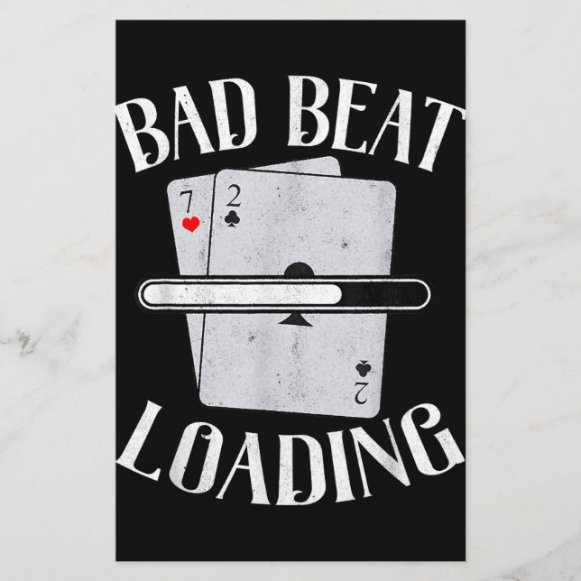 Papelaria Bad Beat Loading Texas Holdem Casino Engraçado Pok (Frente)