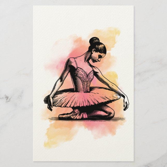 Papelaria Bailarina Dançando em Cores  (Frente)