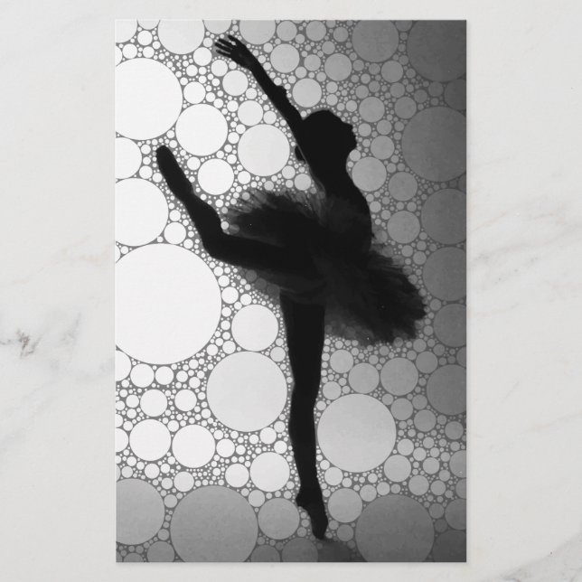 Papelaria Balé Black White Dancing Ballerina (Frente)