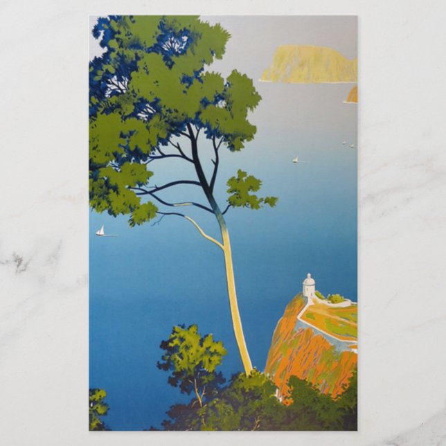 Papelaria Baleares Islands Vintage Viagem francês (Frente)