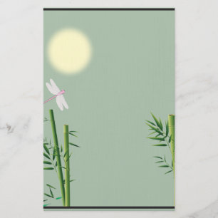 Papelaria Bambu e Dragonfly Floral Stationery